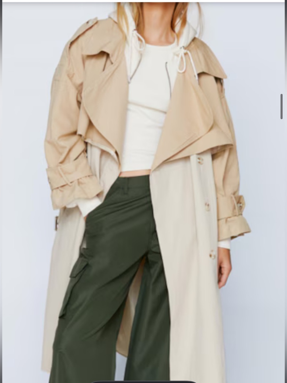 Nasty Gal Two-Tone oversized trench coat size 8